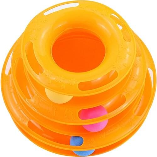 Xiaomi Three Levels Pets Cats Toys Tower Tracks Disc Cat Intelligence Amusement Play Disc Cat Toys Ball Training Amusement Plate
