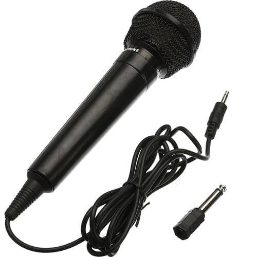 Universal 3.5mm Wired Microphone Protable Public Transmitter KTV Karaoke Recording Microphone Black Silver