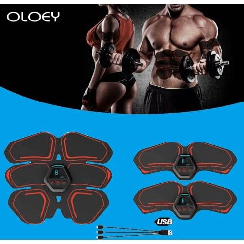 USB Recharge EMS Abdominal Muscle Stimulator Trainer ABS Electrostimulation Fitness Massager Abdomen Muscular Exercise Home Gym
