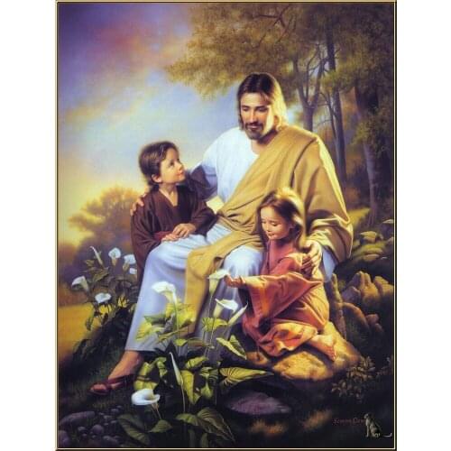 Jesus Christ Silk Fabric Wall Poster Art Decor Sticker Bright