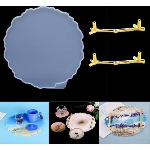 1Set Round Fruit Tray Coaster Epoxy Resin Mold Fruit Tea Plate Silicone Mould for DIY Epoxy Resin Molds Home Decoration Tools