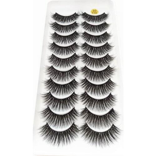 10 pairs of 3D handmade soft and charming false eyelashes naturally long to create perfect eye makeup thick cross eyelashes