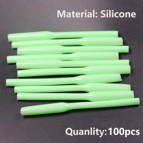 100PCS Luminous Tube Hook Sleeve Fishing Rig Accessories Hook Leader Protector Tube for Saltwater Fishing Glow In The Dark
