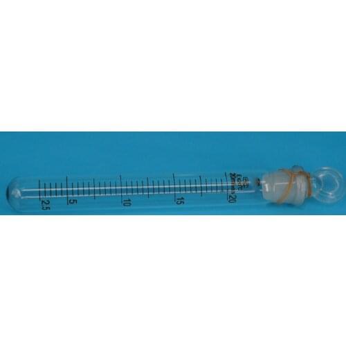 20ml Graduated Line Lab Clear Glass Test Tube Round Bottom with Stopper