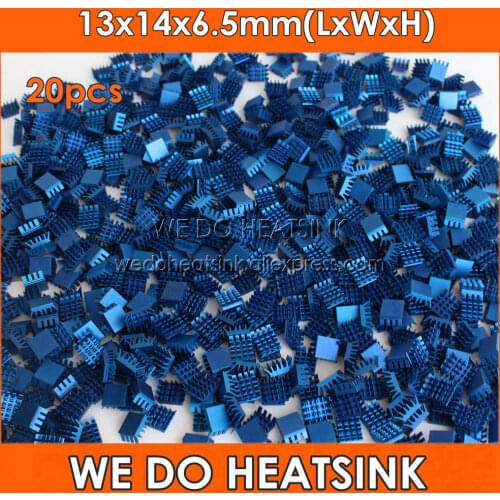 20pcs Aluminum Spiky Anodized Deep Blue Heatsink 13x14x6.5mm