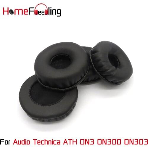 Homefeeling Ear Pads For Audio Technica ATH ON3 ON300 ON303 Earpads Round Universal Leahter Repalcement Parts Ear Cushions