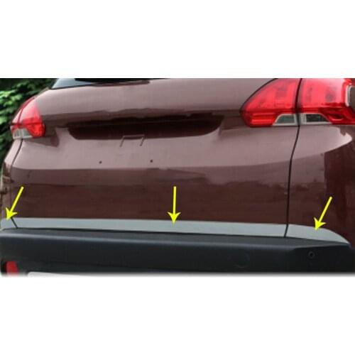 Car Stick Body Stainless Steel Rear Door Tailgate Frame Plate Trim Lamp 3pcs For Peugeot 2008 2014 2015 2016 2017 2018