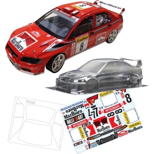 Rc Cars Shell Mitsubishi Lancer Clear Body 190mm + Logo Stickers For 1/10 Scale Rc Drift Rally Car Toys Model