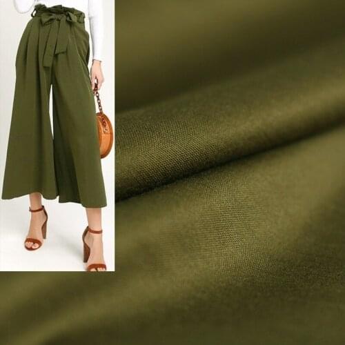 Red Raspberry Olive Green Elastic Single-Yarn Drill Cotton Fabrics Garment Women Pants Windcoat DIY Sewing Cloth Freeshipping