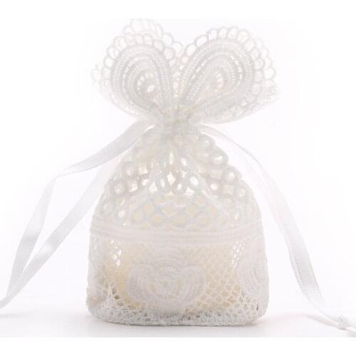 Factory Direct Sale Lace Elegant Style Drawstring Jewlery Sachet 10x14 Gift Packing Pouch Wedding Bag Can be Customized