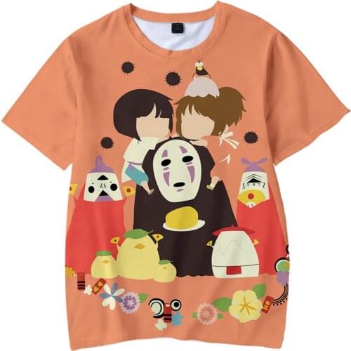 Japan Anime No Face T-Shirt Men Women Studio Ghibli Miyazaki Hayao Spirit Away Boy Girl 3D Print Tshirt Fans Birthday Tees