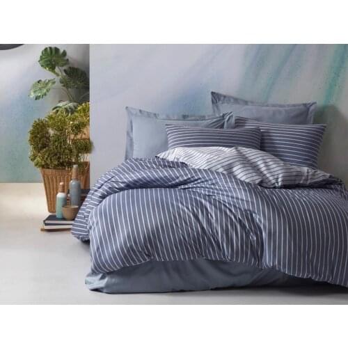Cottonbox Bamboo Satin Double Bed Duvet cover set Blue