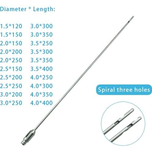 Liposuction Cannula Spiral Three Hole Liposuction Needle Fat Harvesting Cannula Liposuction Tools