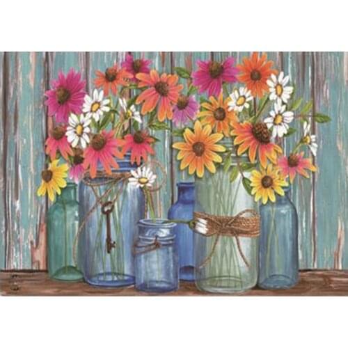 Painting With Diamonds Flower Diamond Mosaic Cross Stitch Full Diamond Painting 5D Diamond Embroidery Rhinestones Picture