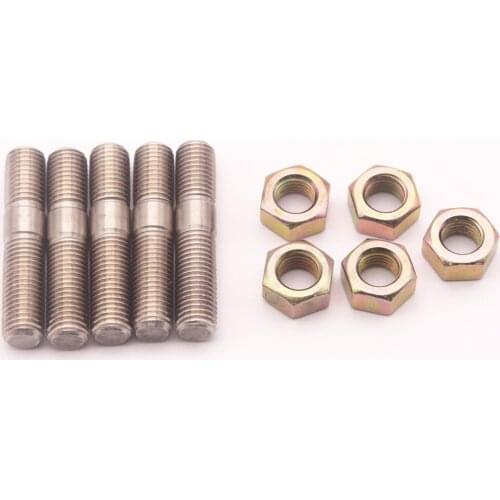 5x M10x1.25mm 50mm Turbo Stud Nut Kit Fit For TD05H, TD06 Turbos