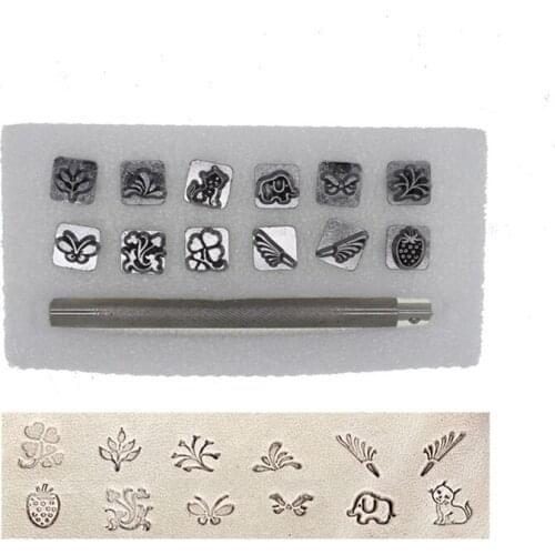Leather Stamps Embossing Tool Zodiac Grass Constellation Animal Mold Set for Leathercraft Stamping Handmade Diy Work Tools