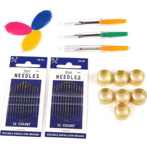 Multifunctional Sewing Needle Threader Thimble Thread Tool Threader Elderly Guide Needle Easy Device Automatic Thread Sewing