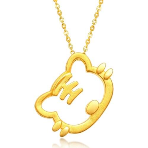 New Arrival 24K Yellow Gold Pendant Women 999 Gold Tiger Necklace Pendant Fashion Pendant
