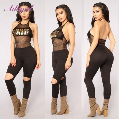 Sexy Womens Sheer Mesh Halterneck Tank Top Summer Camouflage Letter Print Bronzing Backless Sleeveless Tanks Tops S-XL