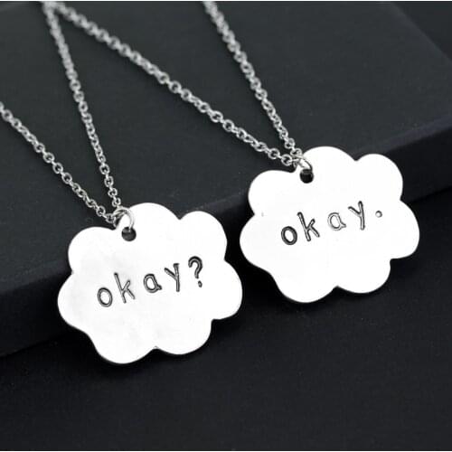 Dongsheng The Fault in Our Stars Necklace Letter Okay Okay Couple Pendant Necklace For Lover Fashion Charm Accessories