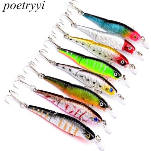 POETRYYI 2018 good fishing lure minnow quality professional bait 9*.2cm 7.5g fish lure swim bait jointed bait equipped hook Y40