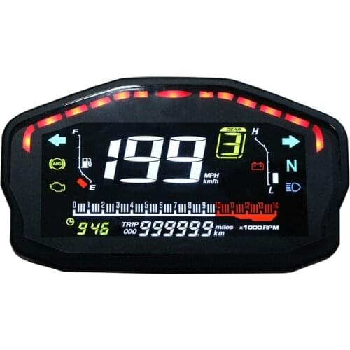 Easy Installation Motorcycle Water Thermometer Digital Speedometer Fuel Meter