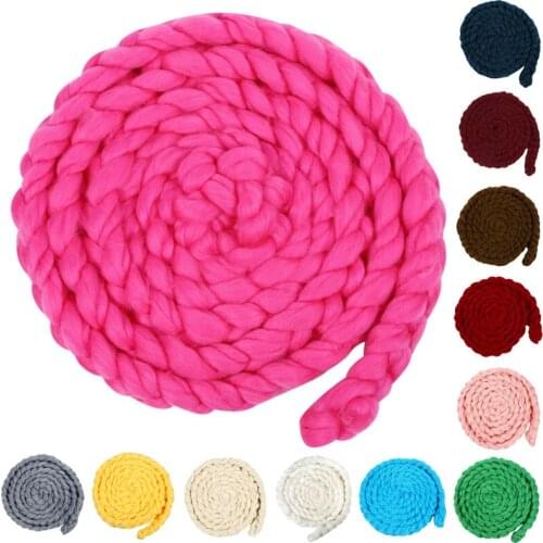 Newborn Photography Props Baby Photo Blanket 12 Colors 4M Long Basket Acrylic Filler Braid Basket Stuffer atrezzo fotos bebe
