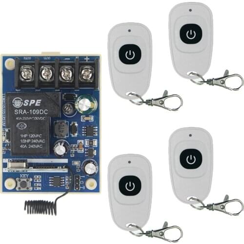 Wireless Relay DC 12V 24V 36V 48V 30A Relay 1CH 1 CH Wireless RF Remote Control Switch Transmitter+ Receiver,Toggle/Self-lock