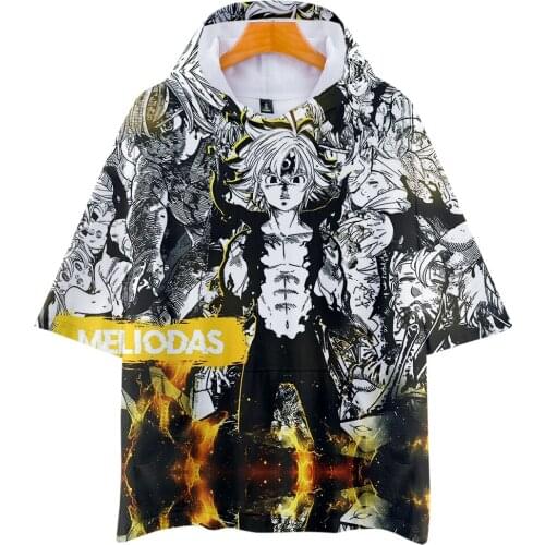 Seven sins 3D Harajuku Hoodies sweatshirts Men women Clothes Short Sleeve Hooded Hip Hop Casual streetwear