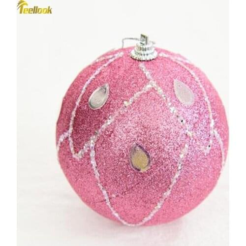 Teellook 10pcs 8cm multicolor Christmas ball Christmas Hotel Mall decoration Christmas tree pendant