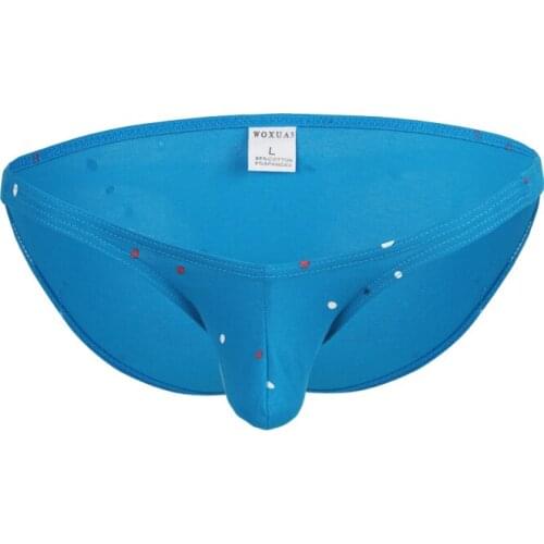 Sexy Bulge Penis Pouch Briefs Cotton Print Mens Underwear Transparent Underpants Low Waist U convex Panties Jockstrap Gay Homens