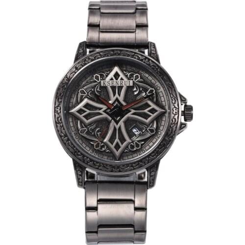 Unique Wrist Watch Men Stainless Steel Relogio Masculino Waterproof New Analog Clock Mens Watches Luxury KSENRUI Great Brand