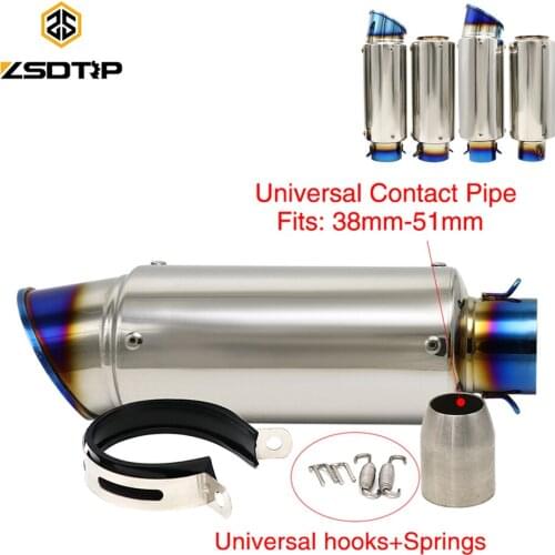 ZSDTRP Universal 50.8mm/60mm Motorcycle Exhaust Muffler SC Laser Motocross Escape Slip-on Exhaust Pipe For R6 GSXR1000 R25
