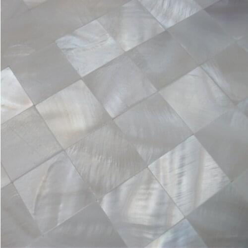 In stock factory direct! pure white mother of pearl shell mosaic tiles for bathroom shower kitchen backsplash hallway tiles