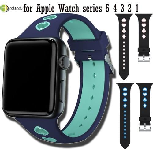 Hero Iand Replacement Sport Silicone Strap band For Apple Watch 6 5 4 3 2 1 iWatch band 38mm 42mm 44mm 40mm bracelet Watch strap