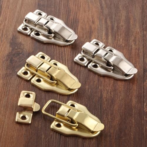 2pcs/set Vintage Box Hasps w/screws Duckbill Decor Drawer Jewelry Wood Gift Case Latch Iron Buckle Clasp 59*40mm Gold/Sivler