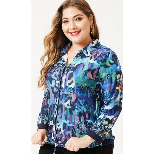 2020 Autumn mom clothes Women Long sleeve Printed shirt Blouses fashion ladies Vintage elegant Plus Size Womens Tops