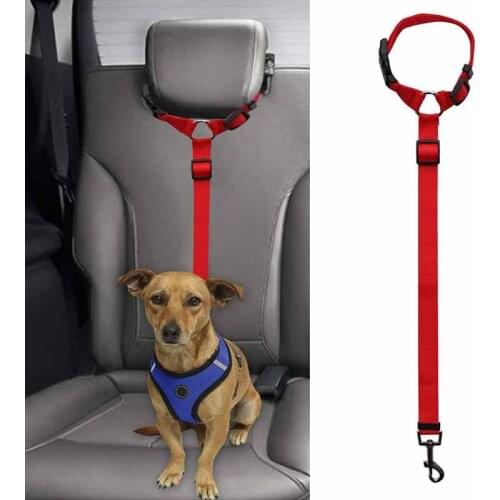 1pcs Nylon Pets Seat Lead Leash Dog Harness Vehicle Seatbelt Pet Cat Supplies Travel Clip Adjustable Safety Seat Belt