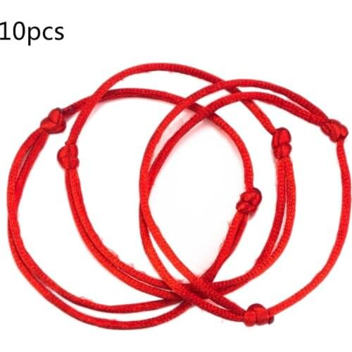 10Pcs Lover Simple Red Cord Bracelet Good Luck String Kabbalah Protection Knot Amulet Wristband Jewelry Faith Rope Gifts