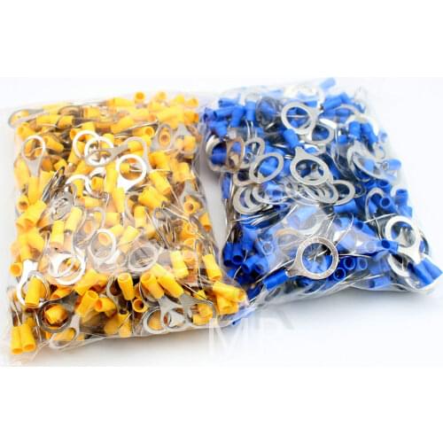 100PCS RVS2-4 Ring Insulated Wire Connector Electrical Crimp Terminal Cable Wire Connector for 1.5-2.5mm2(A.W.G.16-14)