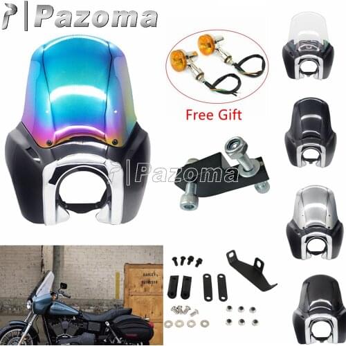 1x Motorcycle 5.75" Headlamp Lights Head Light Headlight Fairing For Harley Dyna Sport Super Glide Street Bob Low Rider FXD FXR