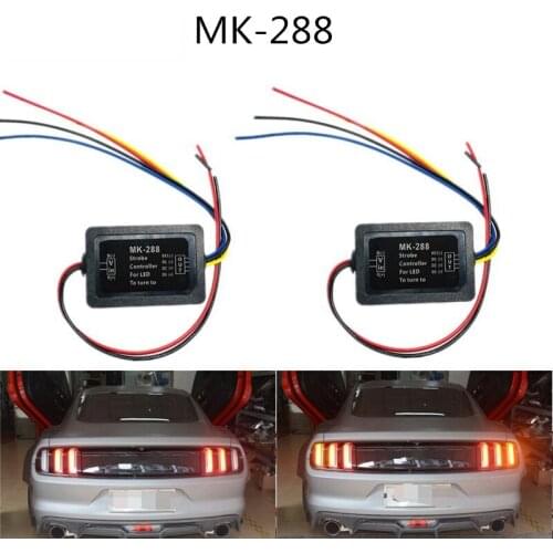 2Pcs Universal 12V MK-288 Flash Strobe Controller Flasher Module for 3 LED Dynamic Turning Light Taillight