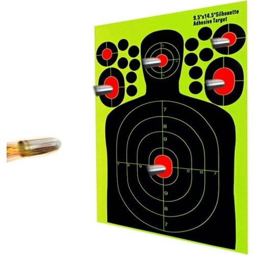 5pcs Hunting Shooting Targets Silhouette Sticker Targets 9.5"*14.5" Adhesive Reactive Man Silhouette Air Rifle Gun Round Target