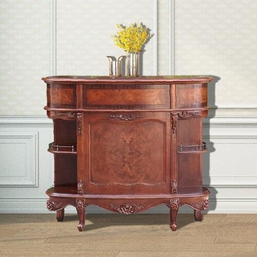 American Bar Porch Bar Table and Chair Partition Retro Household Solid Wood Bar Cabinet Complete Installation