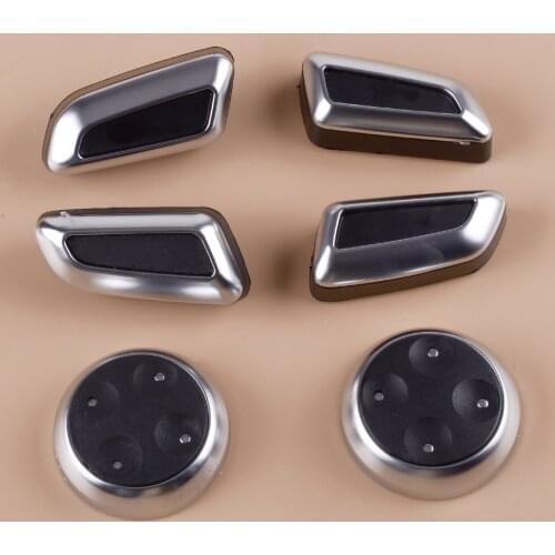 Beler 6Pcs Plastic Car Seat Adjustment Switch Control Button Cover Trim Fit For Audi A4 Q5 A5 A6 A7 Q3 Q7 2013