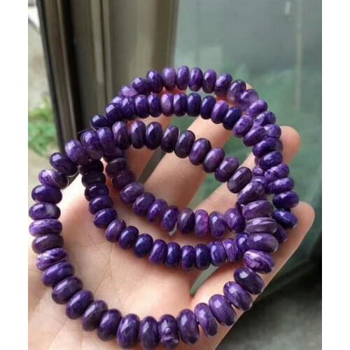 FREE SHIPPING Genuine Natural Purple Charoite Crystal Marquise Beads Bracelet 9mm free shipping
