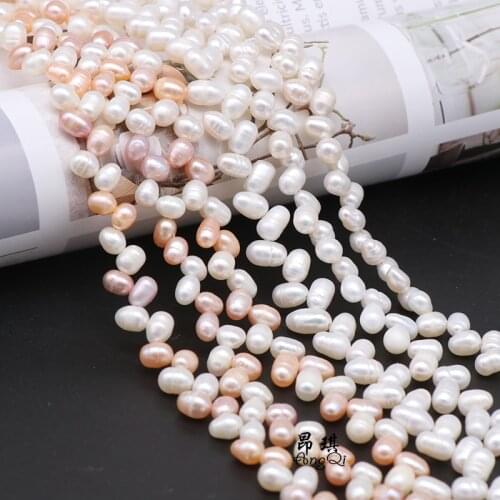 New Design 100% Natural Freshwater Pearl Ear Shape Beads For Jewelry Making DIY Pearl Bracelet Necklace Earing 5-6mm Strand 14