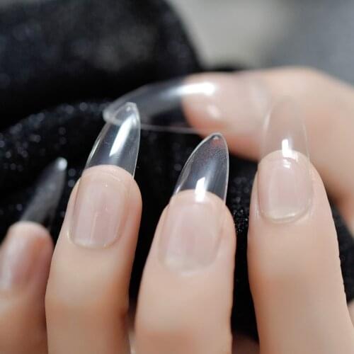 Stiletto Long Nails Transparent Clear Nails Art DIY Acrylic Fake Nail Plastic Press On Nail Tips Simple Design Wholesale Supplie