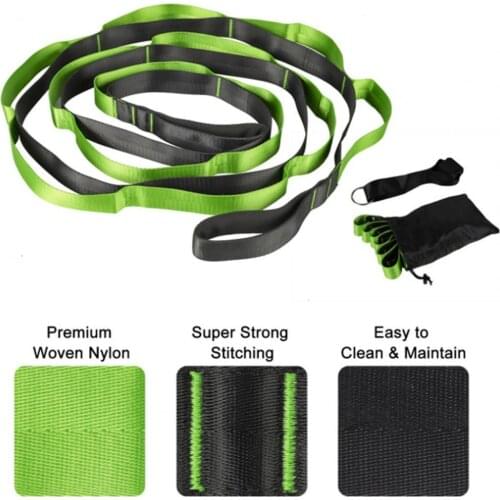 270*3.8CM Elastic Lengthened 12-section Resistance Band Pilates Stretching Pull Strap for Yoga Suitable for body shaping