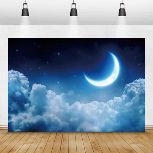 Dreamy Starry Night Moon Cloud Pet Baby Portrait Interior Home Decro Photozone Photophone Photography Backdrop Photo Backgrounds